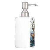 Kraken | Steampunk Vintage Giant Octopus Nautical Soap Dispenser And Toothbrush Holder (Right)