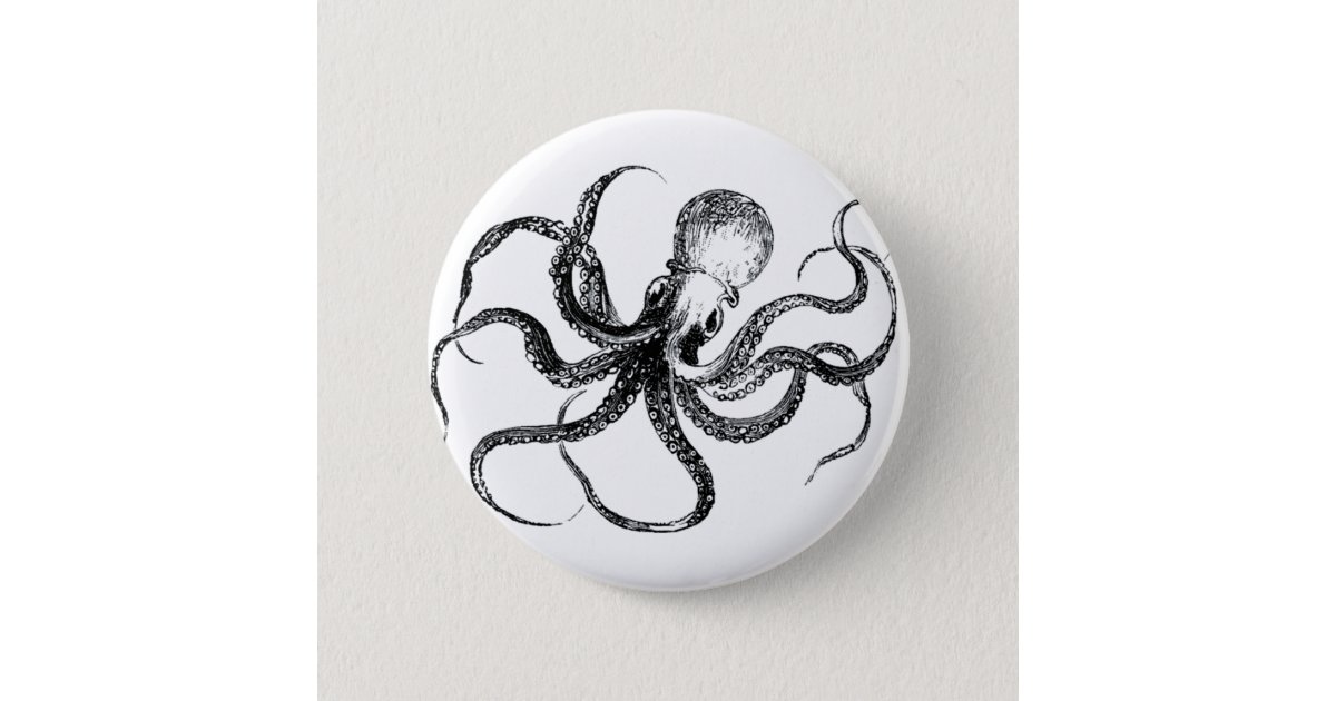 Krakken The Octopus Pinback Button | Zazzle