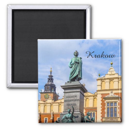 Krakow A Mickiewicz monument Poland magnet