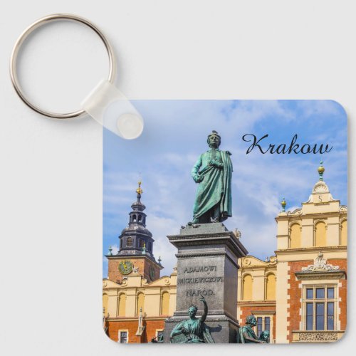 Krakow A Mickiewicz monument Poland magnet Keychain