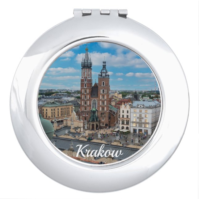 Krakow city center from above in Poland Compact Mirror (Front)