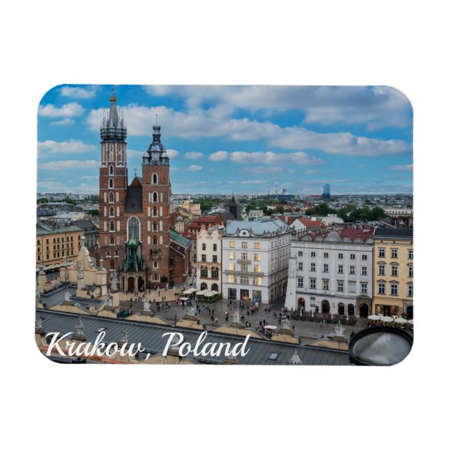 Krakow city center from above in Poland Magnet (Horizontal)