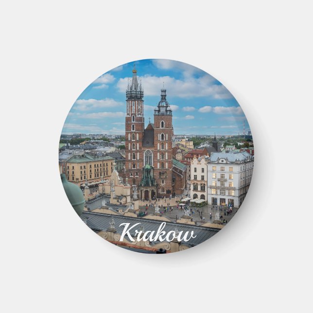 Krakow city center from above in Poland Magnet (Front)