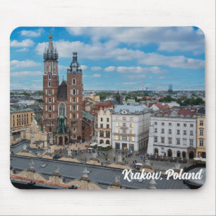 Krakow city center from above in Poland Mouse Pad