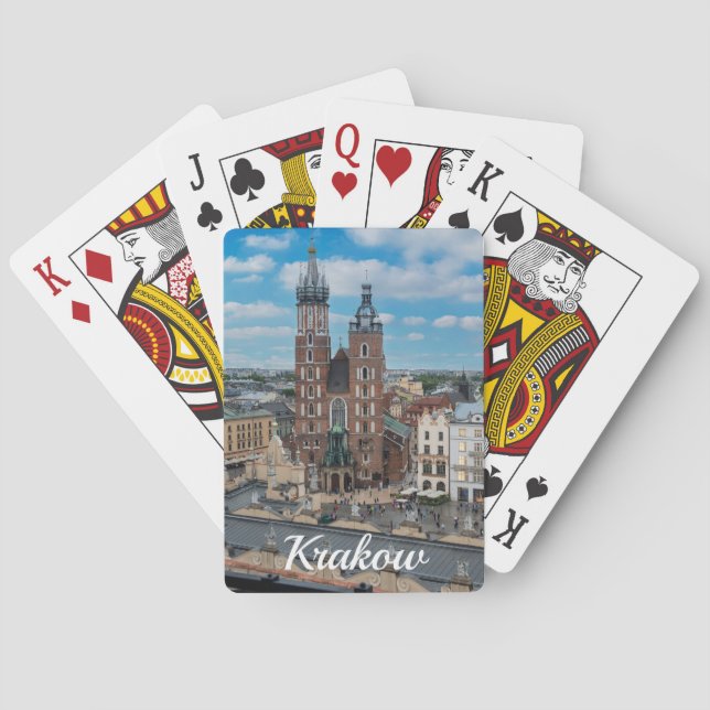 Krakow city center from above in Poland Poker Cards (Back)