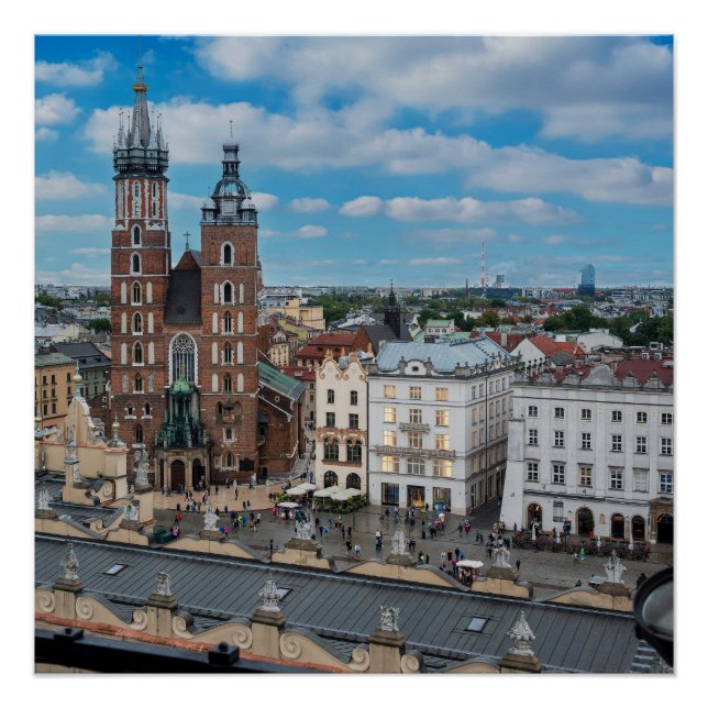 Krakow city center from above in Poland Poster (Front)