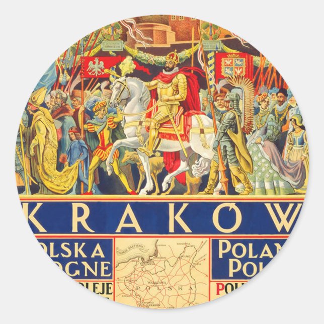 Krakow Classic Round Sticker (Front)