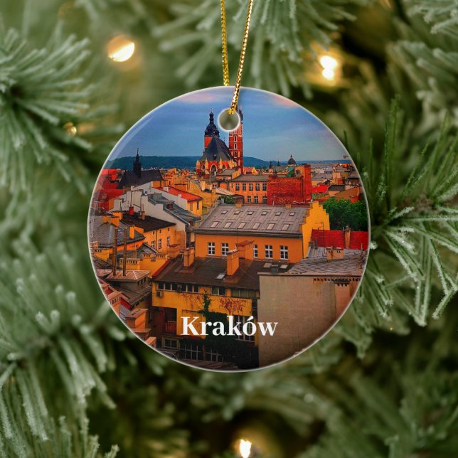 Krakow Europe Poland Polska Old Town Ceramic Ornament (Tree)