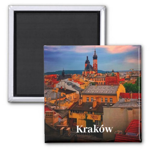 Krakow Europe Poland Polska Old Town Magnet