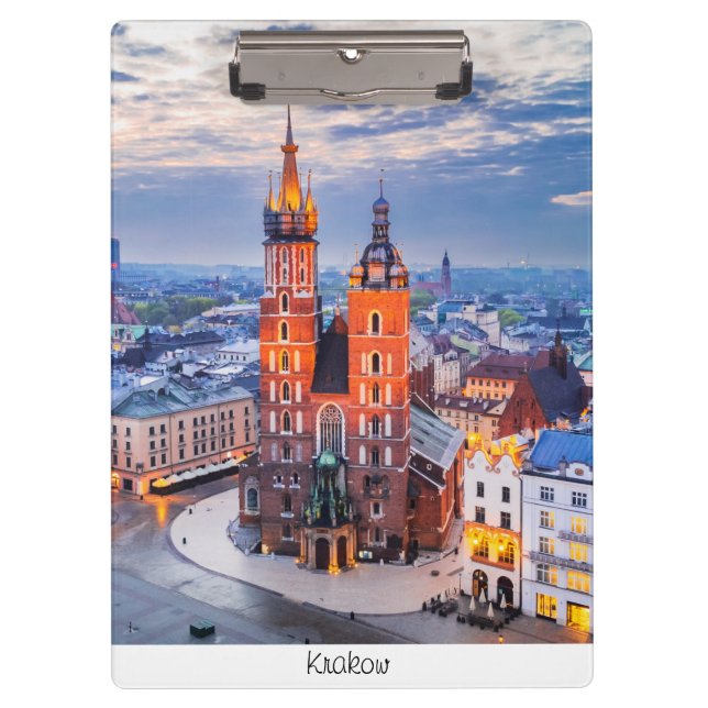 Krakow night in Poland Clipboard (Front)