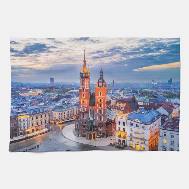 Krakow night in Poland Kitchen Towel (Horizontal)