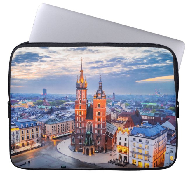 Krakow night in Poland Laptop Sleeve (Front)