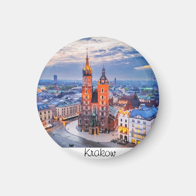 Krakow night in Poland Magnet (Front)