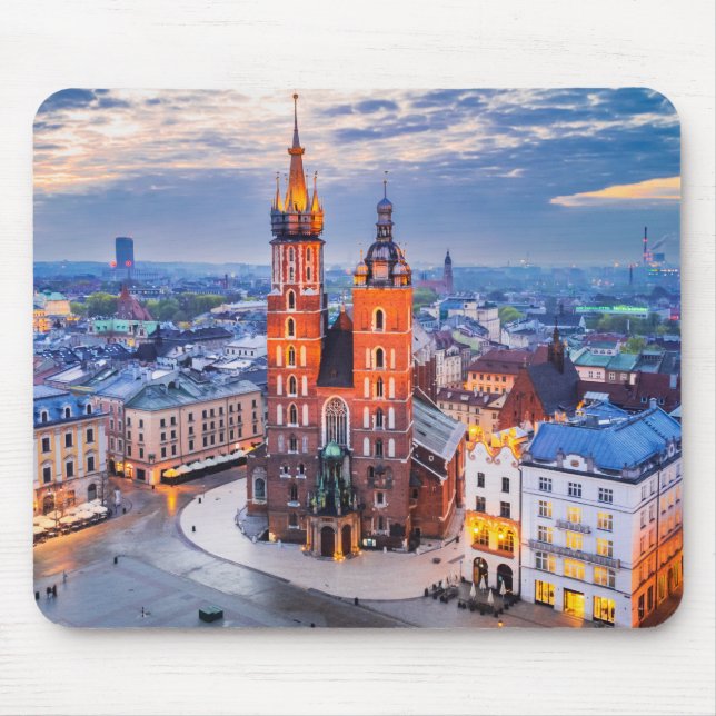 Krakow night in Poland Mouse Pad (Front)