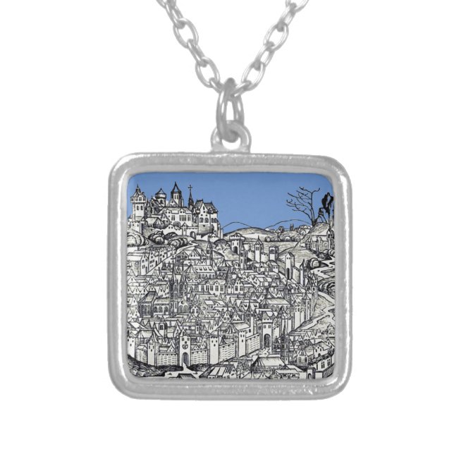 Krakow oldest cities in Poland Silver Plated Necklace (Front)