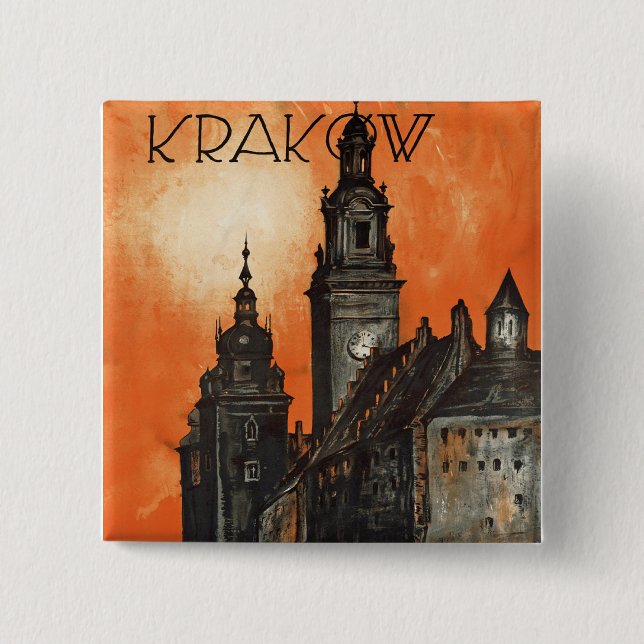 Krakow Pinback Button (Front)