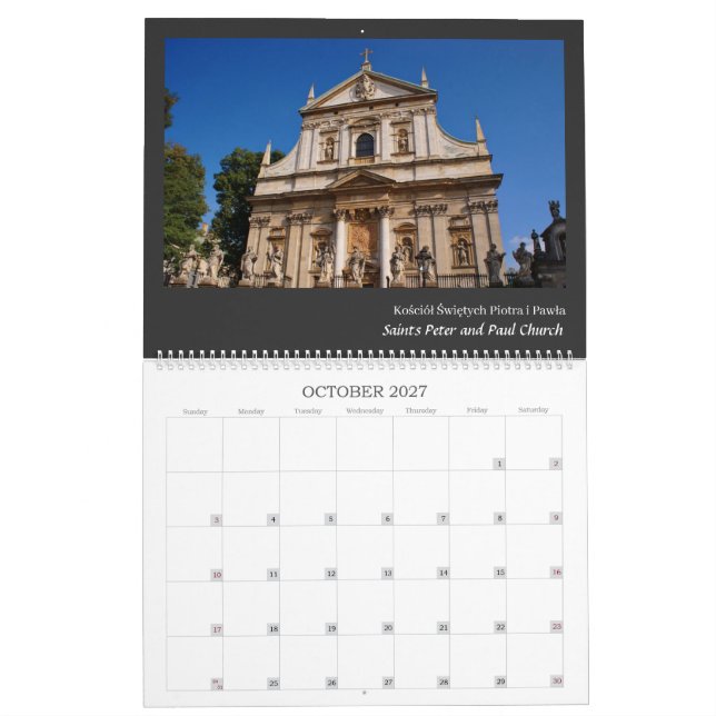 Krakow, Poland Calendar (Oct 2027)