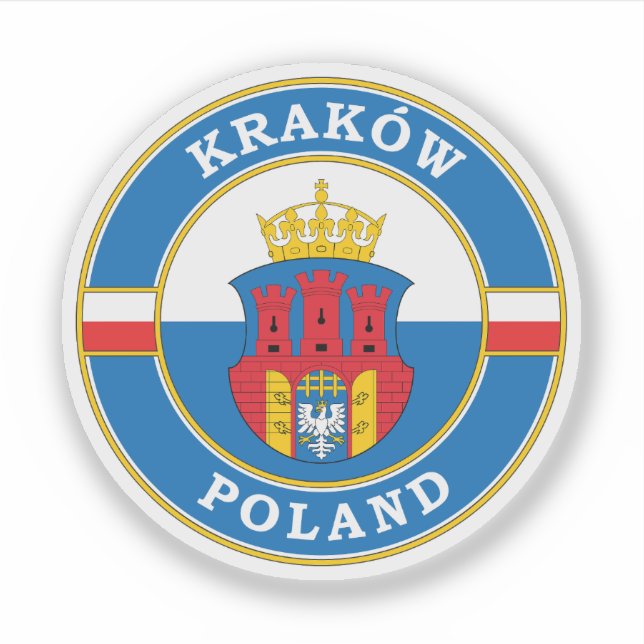 Krakow Poland Circle Emblem Sticker (Front)