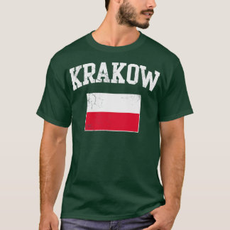 Krakow Poland Flag Polish Polska Polski T-Shirt