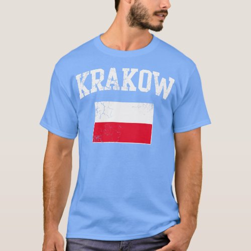Krakow Poland Flag Polish Polska Polski T_Shirt