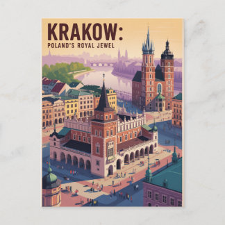 Krakow Poland Holiday Postcard