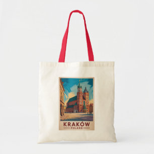 Krakow Poland Illustration Travel Art Vintage Tote Bag