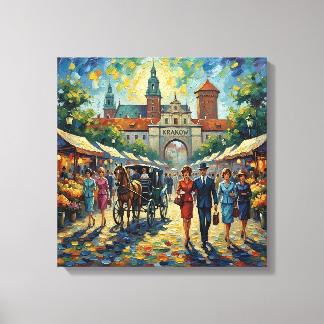 Krakow Poland Medieval Gate Stretched Canvas Print (Front)
