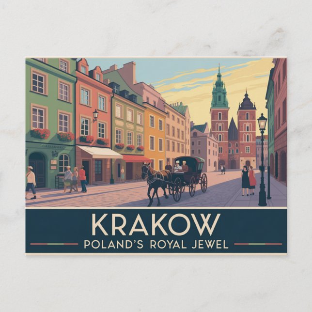 Krakow Poland Postcard (Front)