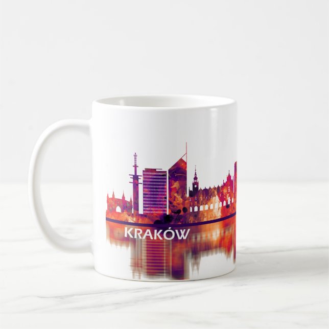 Krakow Poland Skyline Coffee Mug (Left)