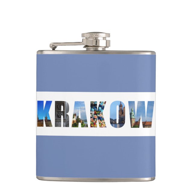 Krakow Poland Travel Photos Flask (Front)