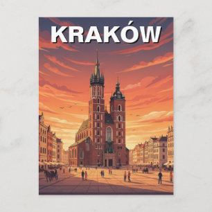 Krakow Poland Travel Postcard