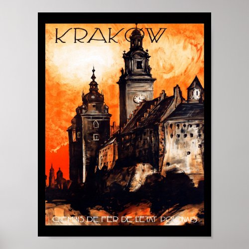 Krakow Poland Travel Poster