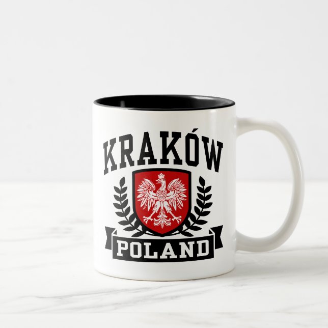 Krakow Poland Two-Tone Coffee Mug (Right)