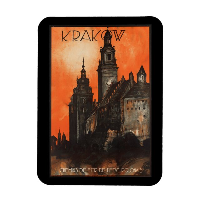 Krakow Poland - Vintage Polish Travel Poster Magnet (Vertical)
