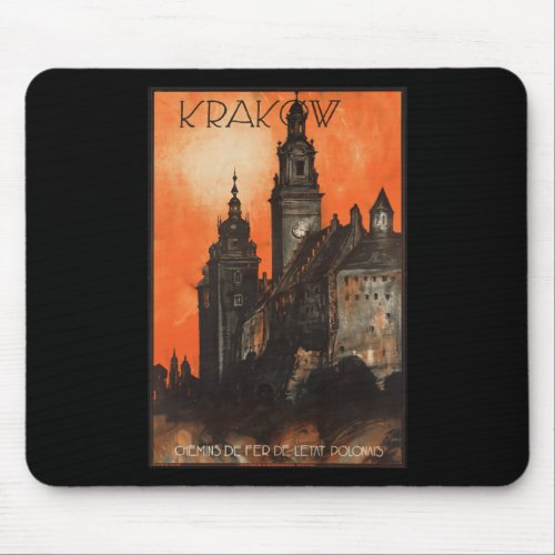 Krakow Poland _ Vintage Polish Travel Poster Mouse Pad
