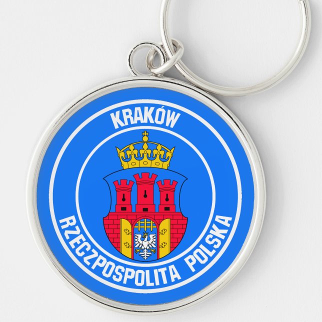 Kraków Round Emblem Keychain (Front)