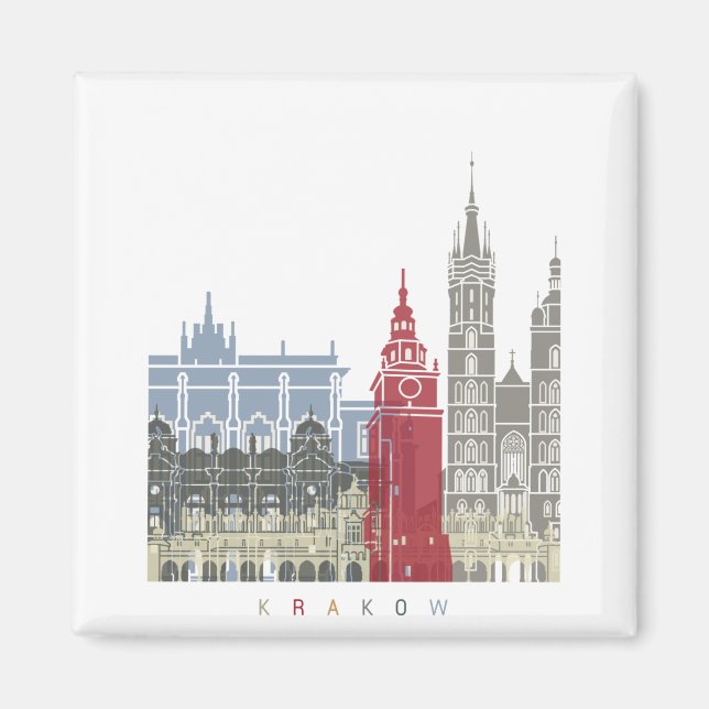 Krakow skyline poster magnet (Front)