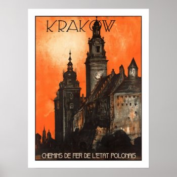 Krakow Vintage Travel Poster by peaklander at Zazzle