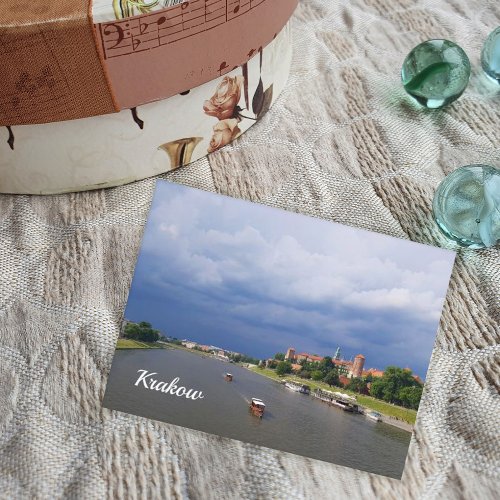 Krakow Wawel Castle Vistula river Europe Poland Ho Holiday Postcard