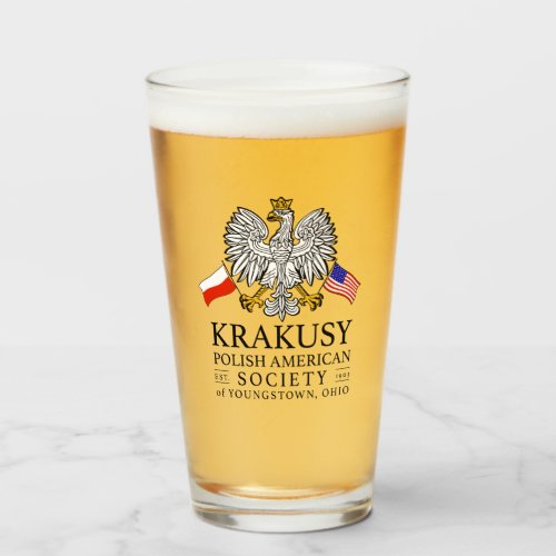 Krakusy Polish American Society Beer Glass