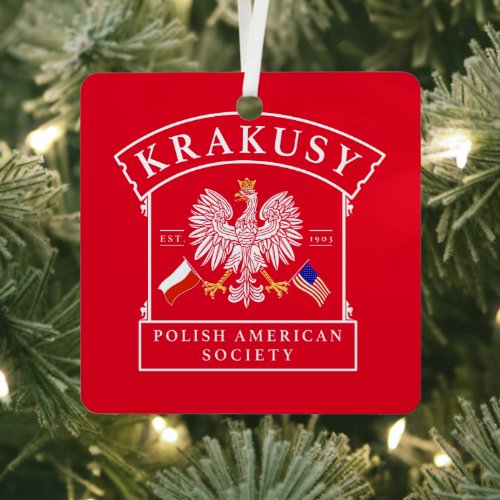 Krakusy Polish American Society Metal Ornament