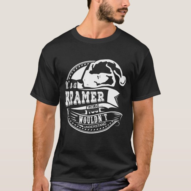 Kramer- Hat Xmas Personalized Name T-Shirt (Front)