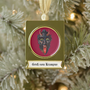 Krampus Banner Christmas Ornament
