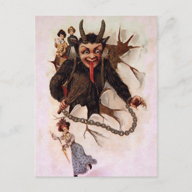 Krampus Breaking Through Postcard (Front)