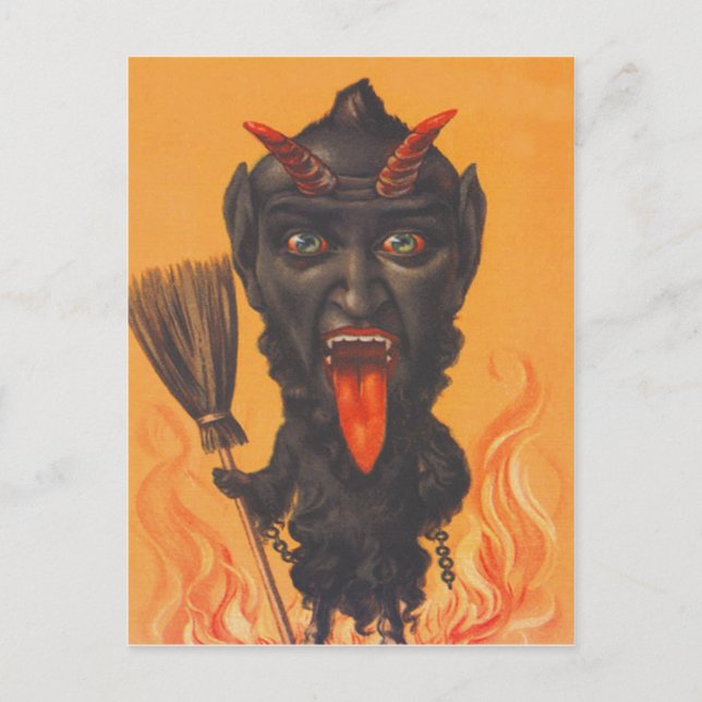 Krampus Broom Hell Chains Postcard (Front)