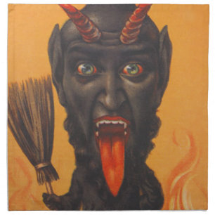 Krampus Broom Hell Fire Chains Napkin