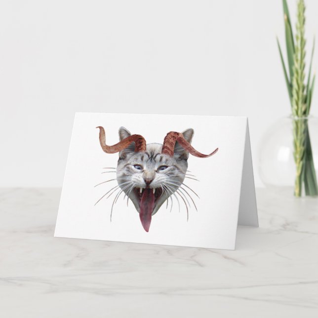 Krampus Cat Holiday Card (Front)
