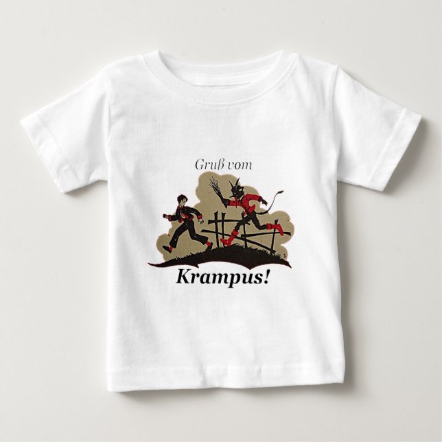 Krampus Chases Kid Baby T-Shirt (Front)