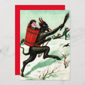 Krampus Chasing Bad Children Winter Snow (Front/Back)