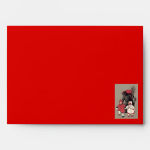 Krampus Chasing Children Switch Envelope